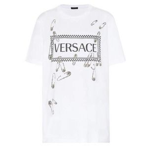 VERSACE logo and Medusa pin printed tee shirt